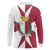 Malta Long Sleeve Polo Shirt with Red White Crossburst Design - Wonder Print Shop