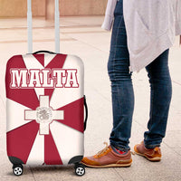 Malta Luggage Cover with Red White Crossburst Design - Wonder Print Shop