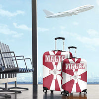 Malta Luggage Cover with Red White Crossburst Design - Wonder Print Shop