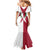 Malta Mermaid Dress with Red White Crossburst Design - Wonder Print Shop
