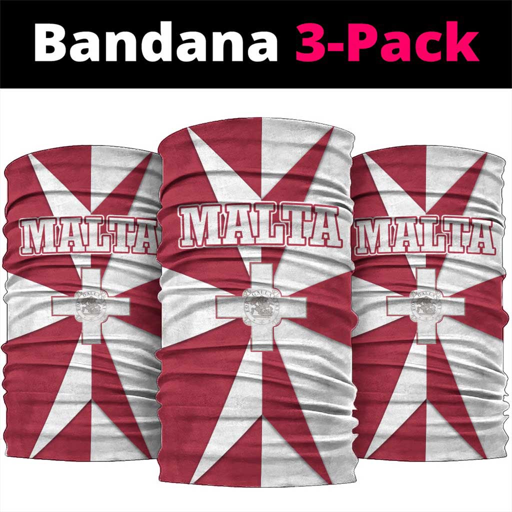 Malta Neck Gaiter with Red White Crossburst Design TS04