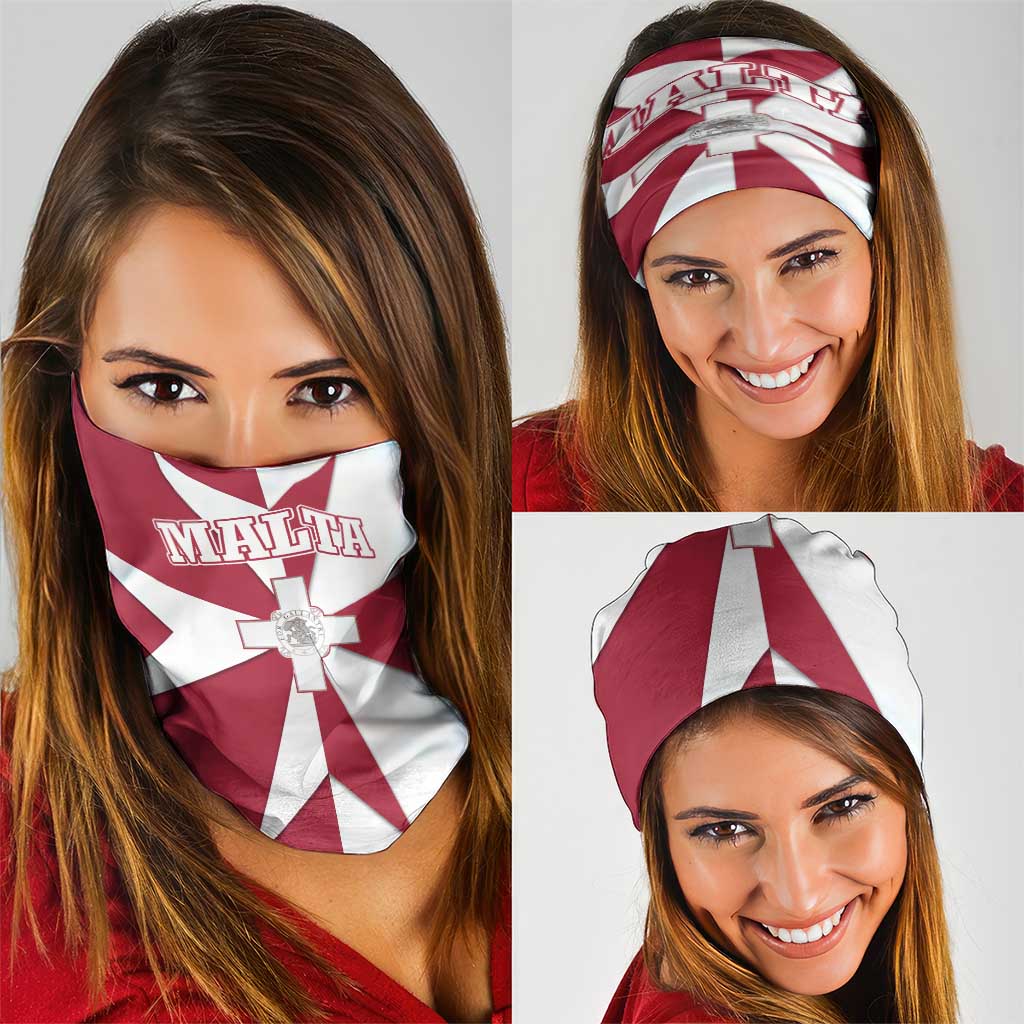 Malta Neck Gaiter with Red White Crossburst Design TS04