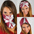 Malta Neck Gaiter with Red White Crossburst Design TS04