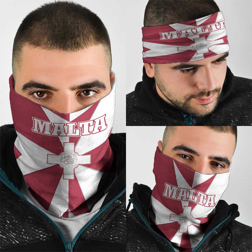 Malta Neck Gaiter with Red White Crossburst Design TS04