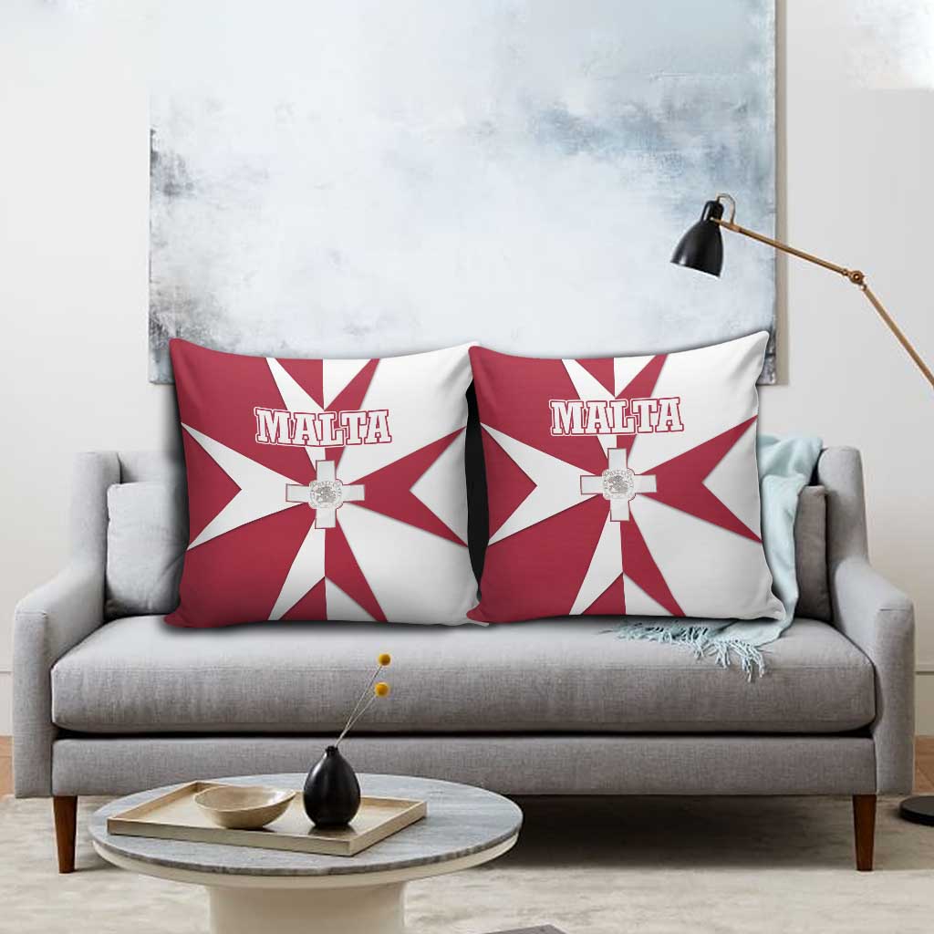Malta Pillow Cover with Red White Crossburst Design - Wonder Print Shop