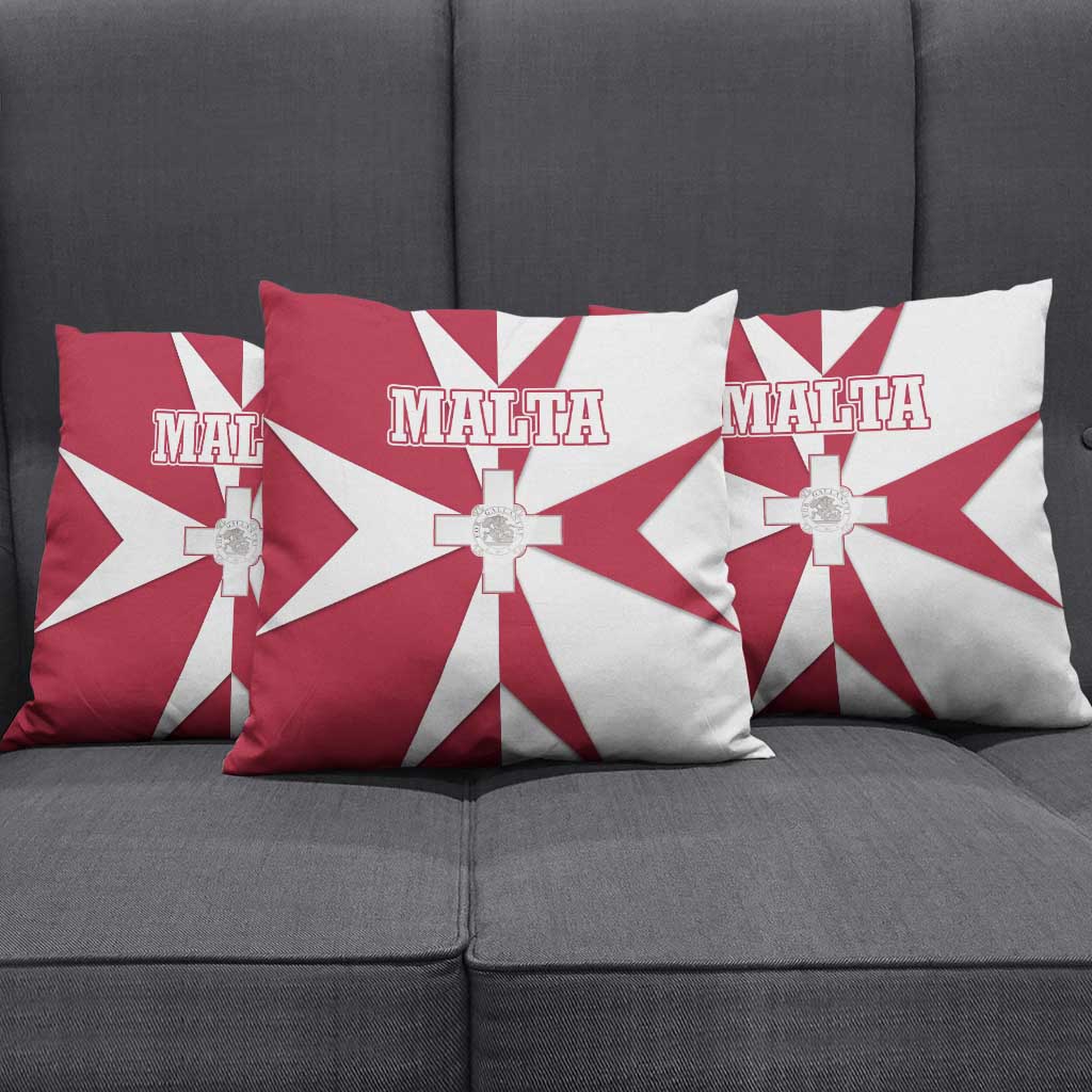 Malta Pillow Cover with Red White Crossburst Design - Wonder Print Shop
