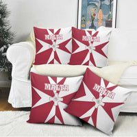 Malta Pillow Cover with Red White Crossburst Design - Wonder Print Shop