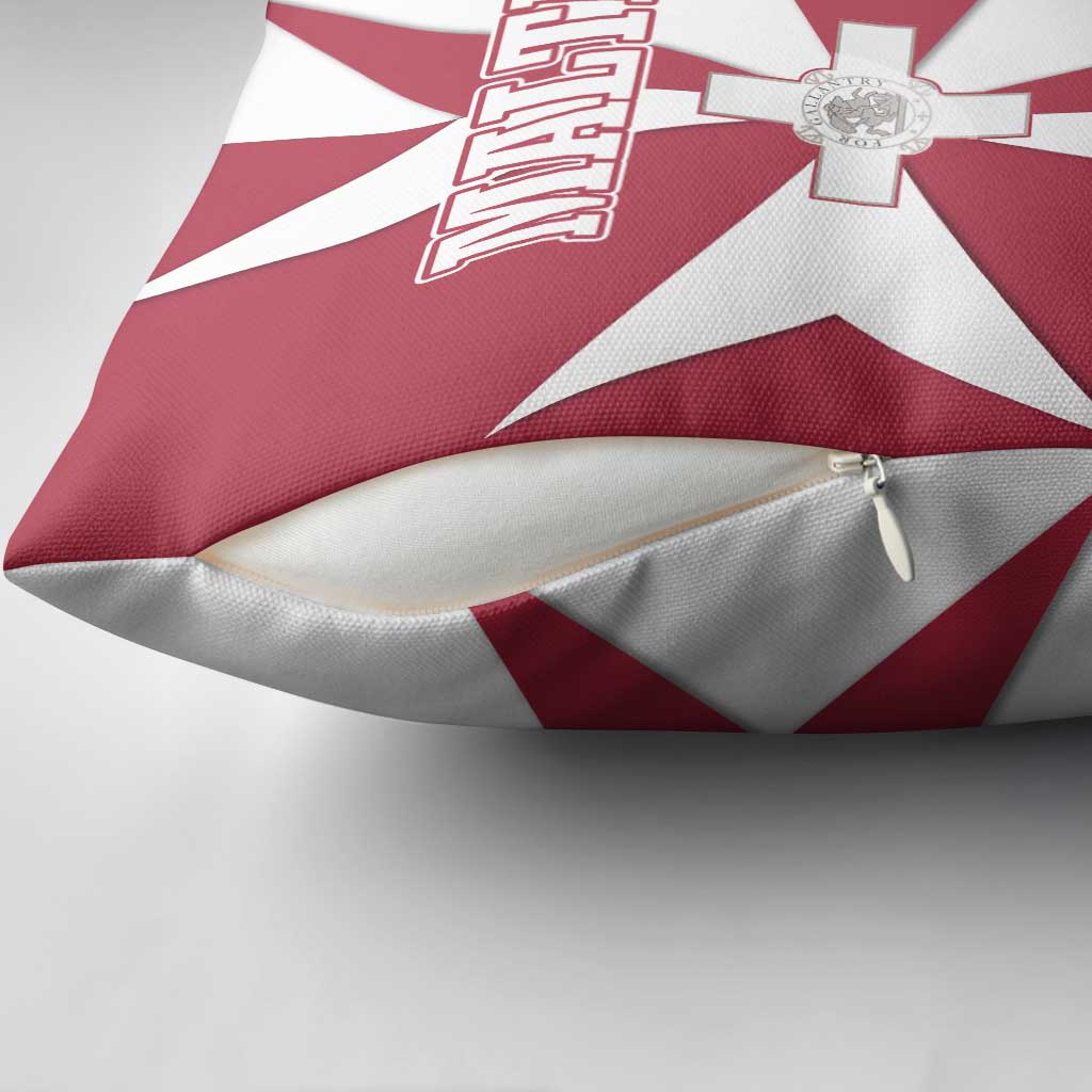 Malta Pillow Cover with Red White Crossburst Design - Wonder Print Shop