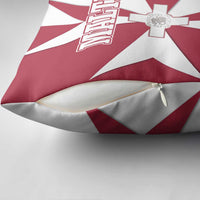 Malta Pillow Cover with Red White Crossburst Design - Wonder Print Shop