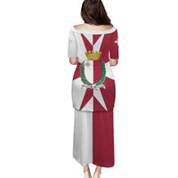 Malta Puletasi with Red White Crossburst Design - Wonder Print Shop