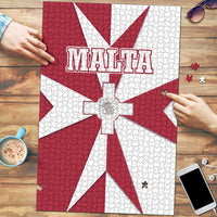 Malta Puzzle with Red White Crossburst Design - Wonder Print Shop