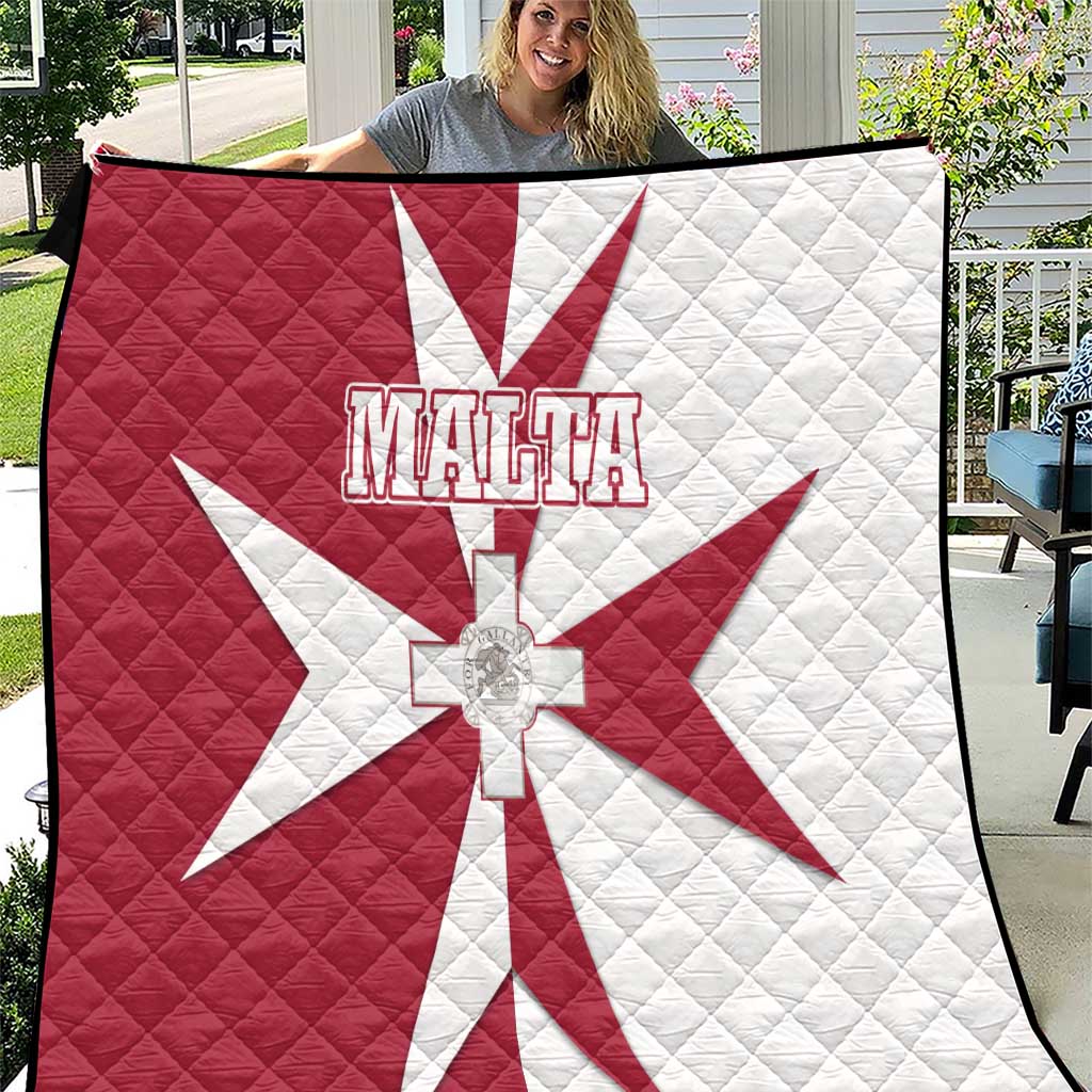 Malta Quilt with Red White Crossburst Design - Wonder Print Shop