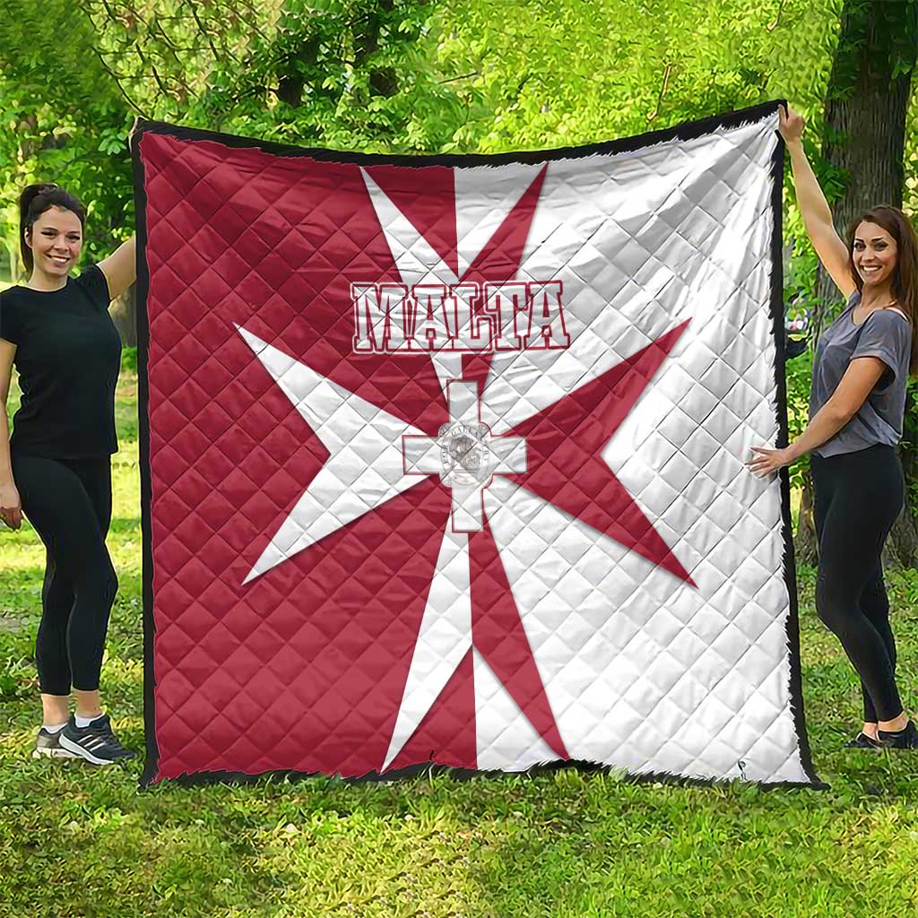 Malta Quilt with Red White Crossburst Design - Wonder Print Shop