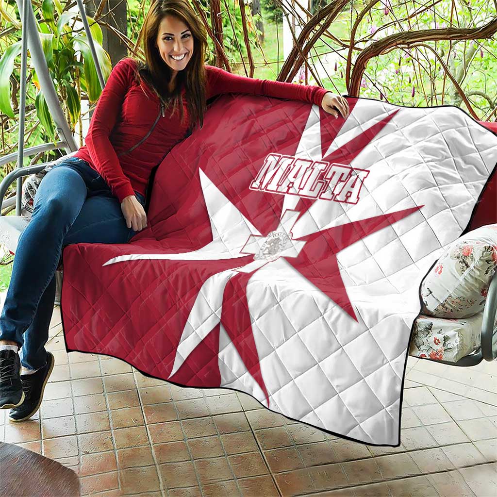 Malta Quilt with Red White Crossburst Design - Wonder Print Shop