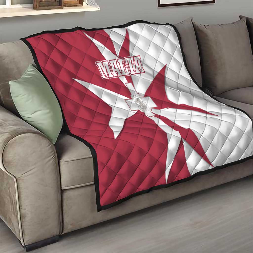 Malta Quilt with Red White Crossburst Design - Wonder Print Shop