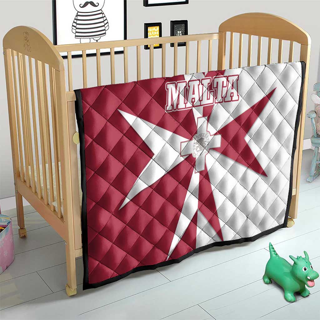 Malta Quilt with Red White Crossburst Design - Wonder Print Shop
