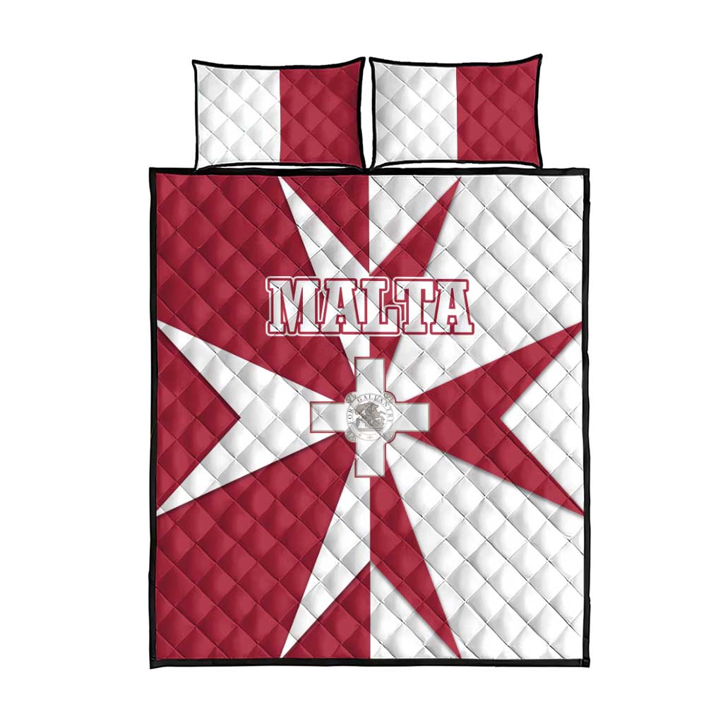 Malta Quilt Bed Set with Red White Crossburst Design - Wonder Print Shop