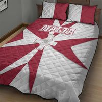 Malta Quilt Bed Set with Red White Crossburst Design - Wonder Print Shop