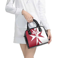 Malta Shoulder Handbag with Red White Crossburst Design - Wonder Print Shop