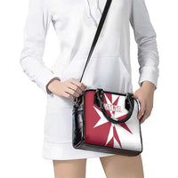 Malta Shoulder Handbag with Red White Crossburst Design - Wonder Print Shop