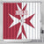 Malta Shower Curtain with Red White Crossburst Design - Wonder Print Shop