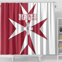 Malta Shower Curtain with Red White Crossburst Design - Wonder Print Shop
