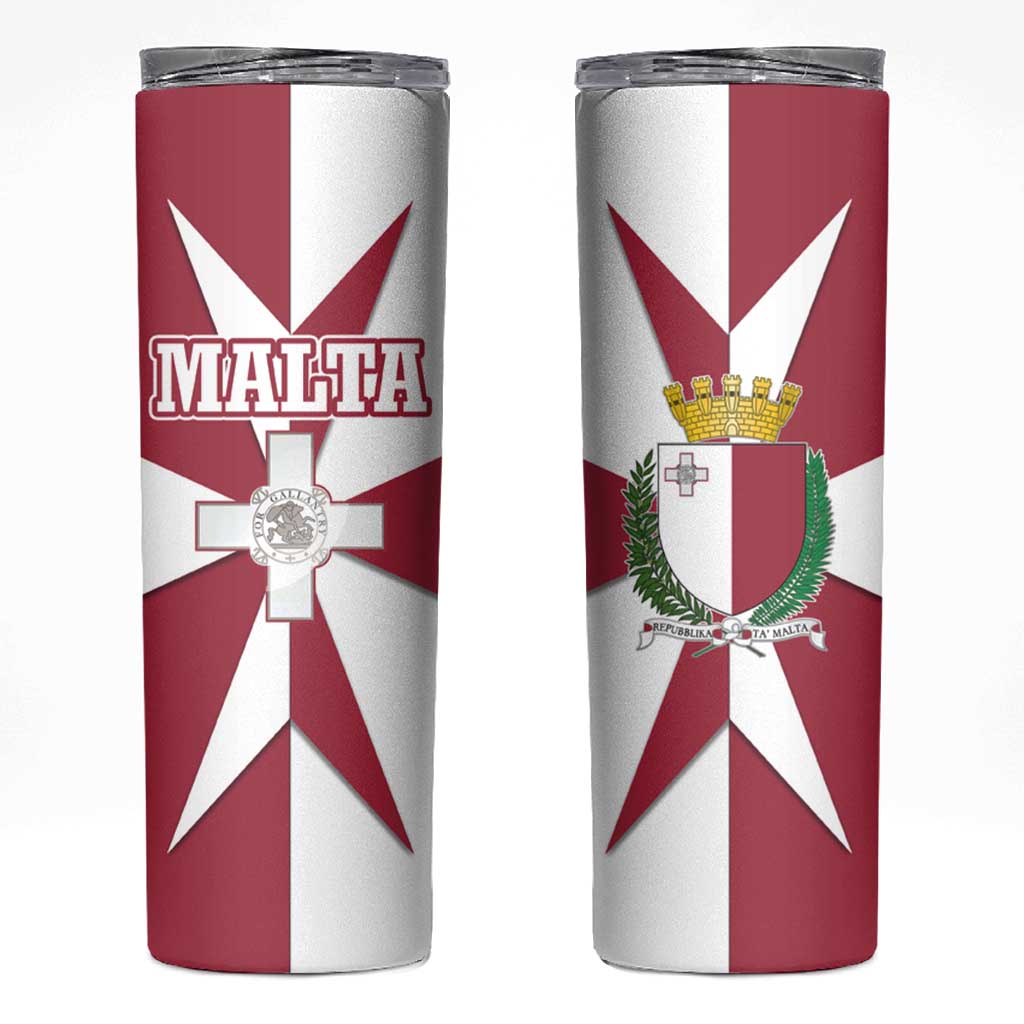Malta Skinny Tumbler with Red White Crossburst Design - Wonder Print Shop
