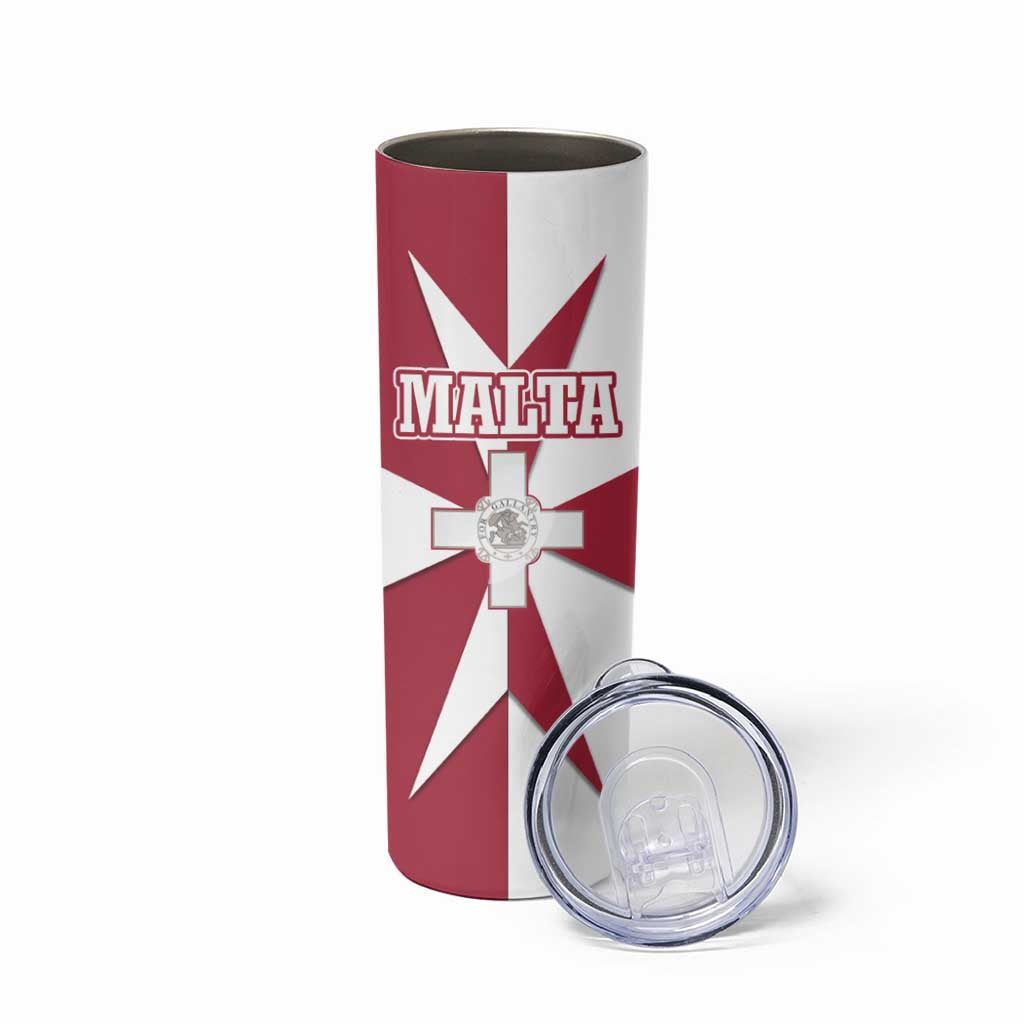 Malta Skinny Tumbler with Red White Crossburst Design - Wonder Print Shop