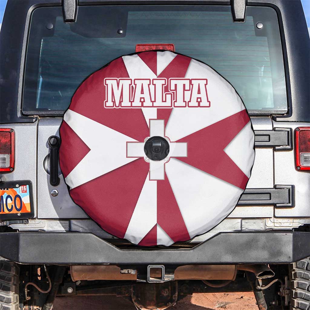 Malta Spare Tire Cover with Red White Crossburst Design - Wonder Print Shop