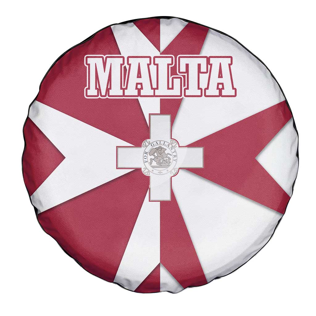 Malta Spare Tire Cover with Red White Crossburst Design - Wonder Print Shop