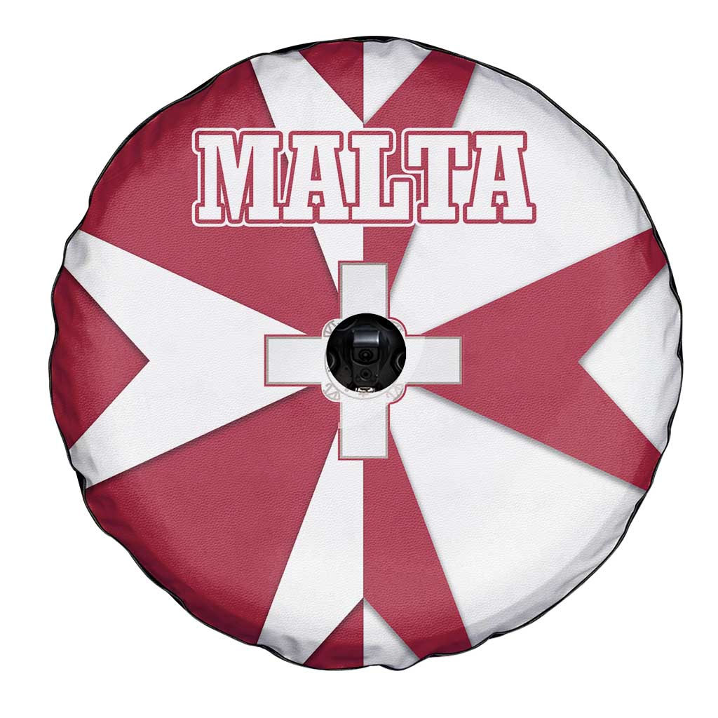 Malta Spare Tire Cover with Red White Crossburst Design - Wonder Print Shop