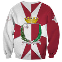 Malta Sweatshirt with Red White Crossburst Design - Wonder Print Shop