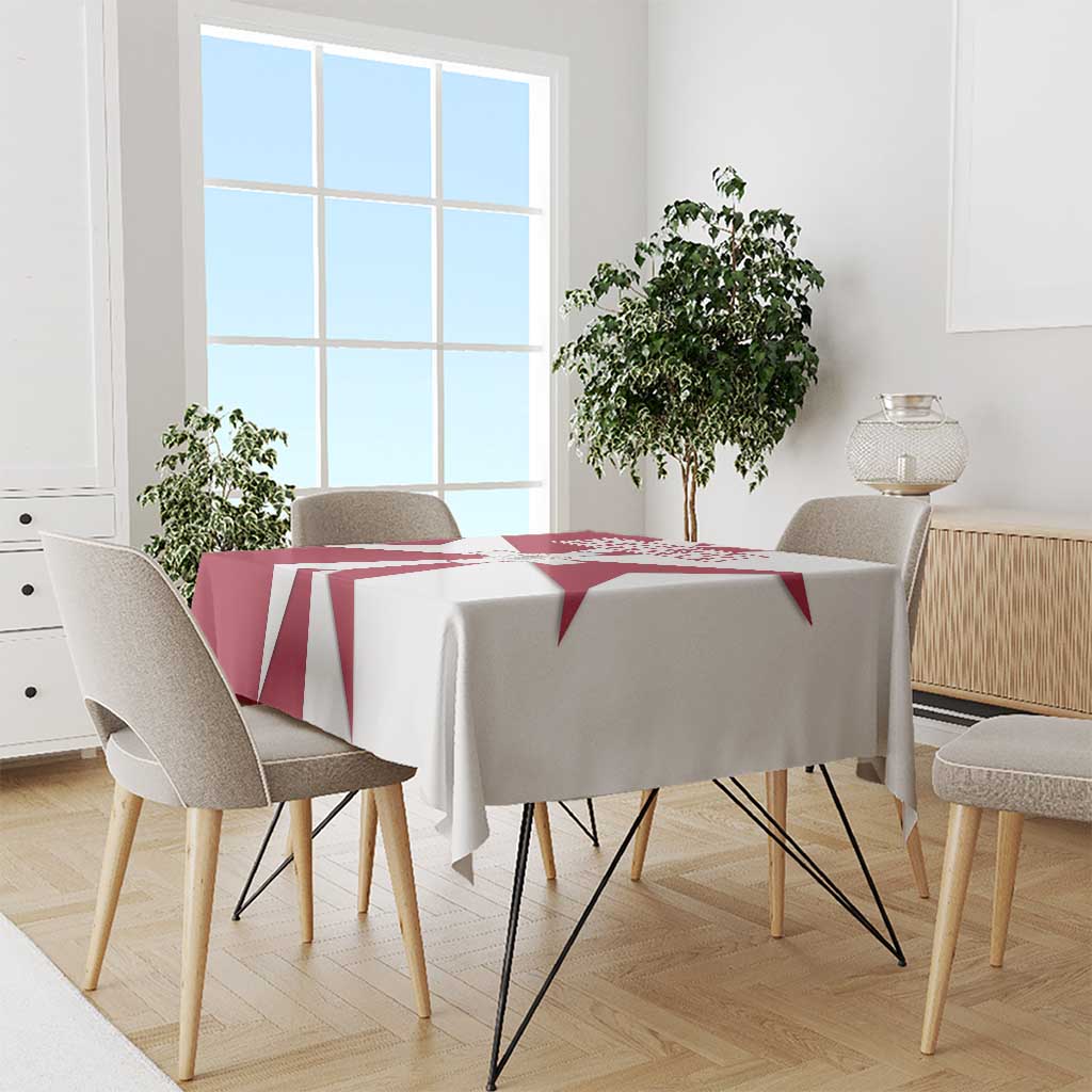 Malta Tablecloth with Red White Crossburst Design - Wonder Print Shop