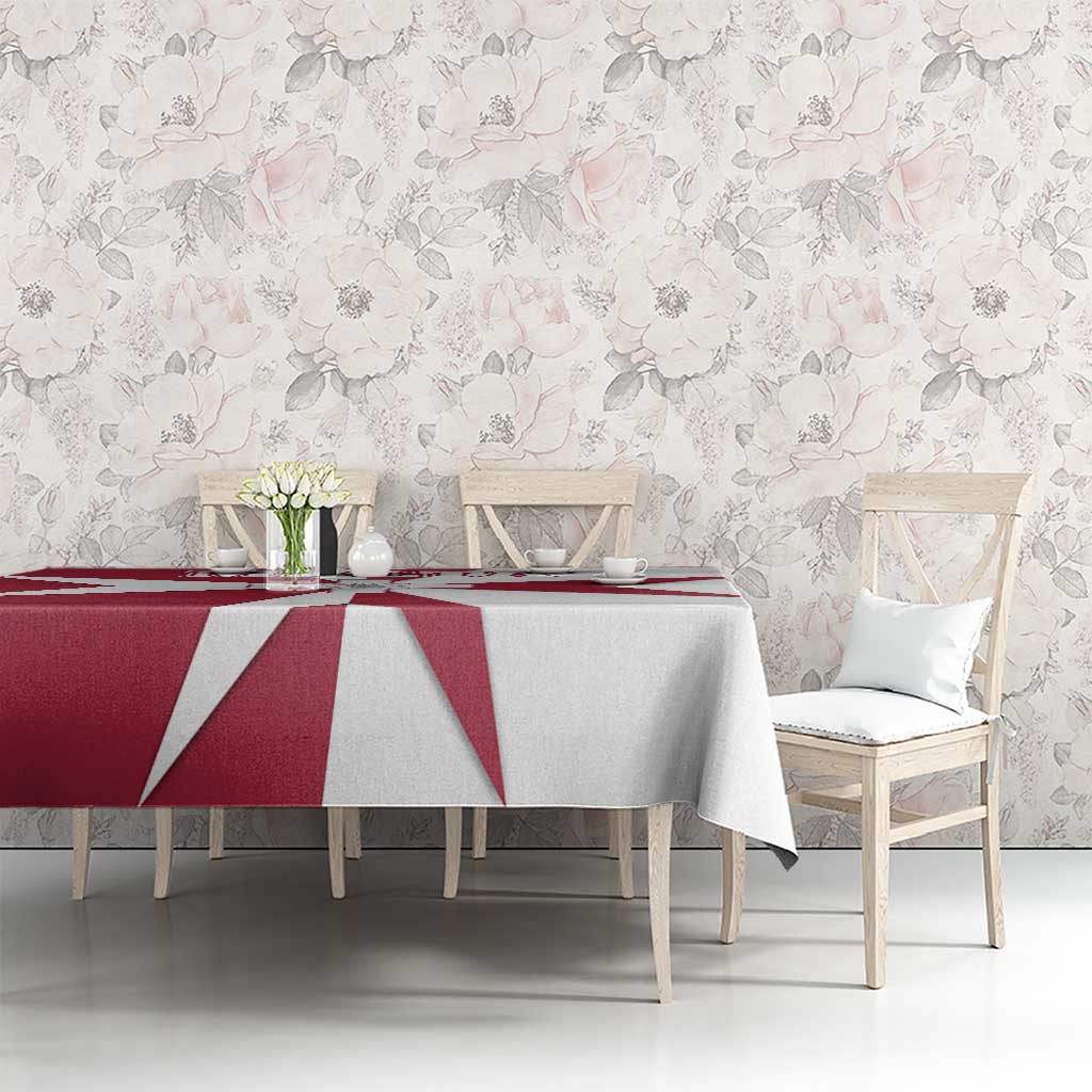 Malta Tablecloth with Red White Crossburst Design - Wonder Print Shop