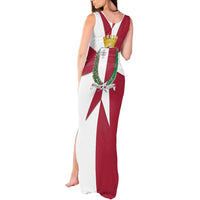 Malta Tank Maxi Dress with Red White Crossburst Design - Wonder Print Shop