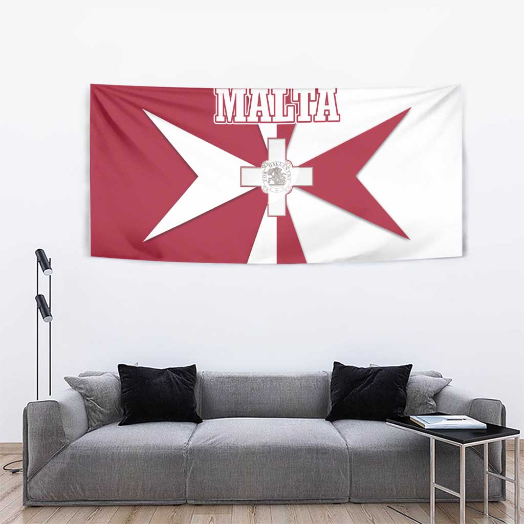 Malta Tapestry with Red White Crossburst Design - Wonder Print Shop