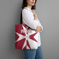 Malta Tote Bag with Red White Crossburst Design - Wonder Print Shop