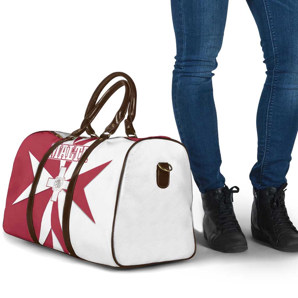 Malta Travel Bag with Red White Crossburst Design - Wonder Print Shop