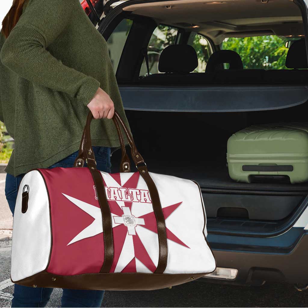 Malta Travel Bag with Red White Crossburst Design - Wonder Print Shop