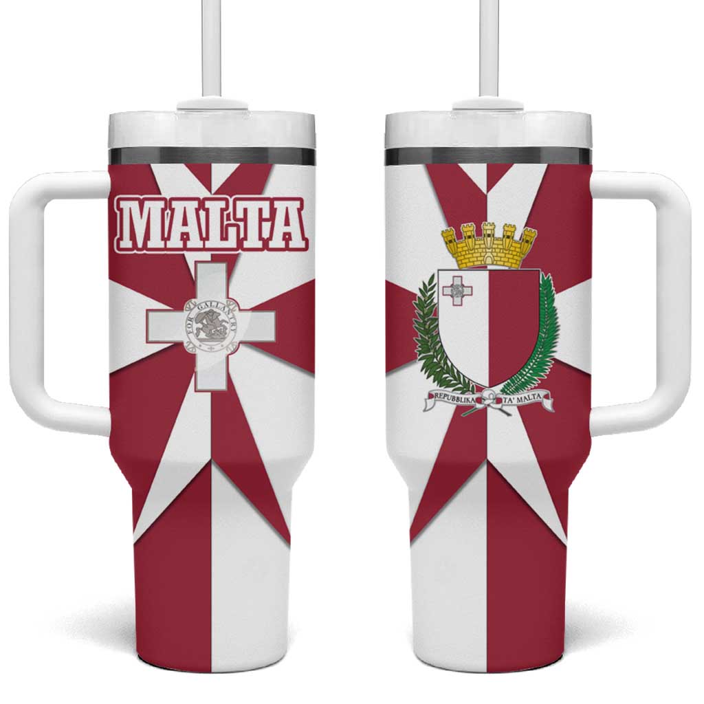 Malta Tumbler With Handle with Red White Crossburst Design - Wonder Print Shop