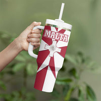 Malta Tumbler With Handle with Red White Crossburst Design - Wonder Print Shop