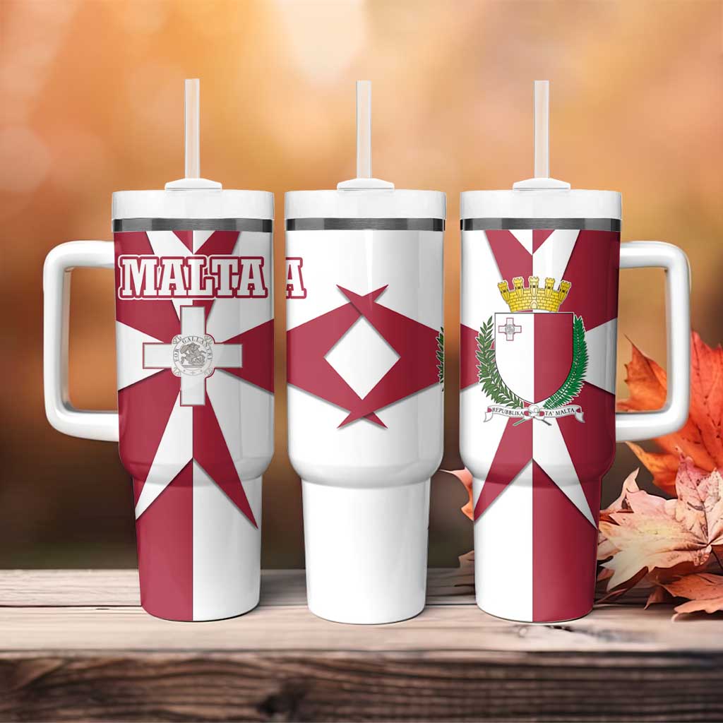 Malta Tumbler With Handle with Red White Crossburst Design - Wonder Print Shop