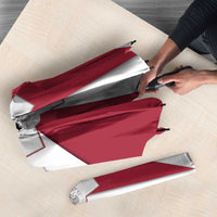 Malta Umbrella with Red White Crossburst Design - Wonder Print Shop