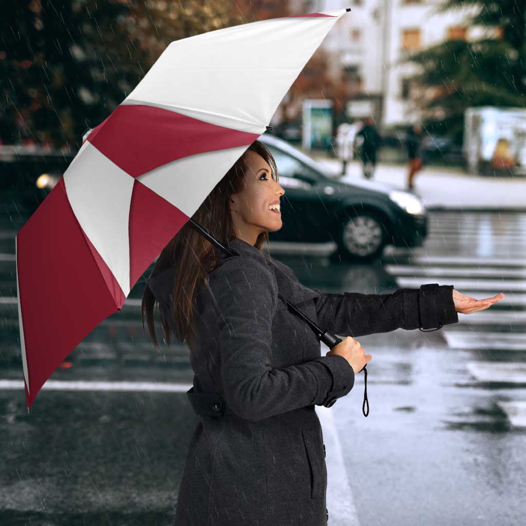 Malta Umbrella with Red White Crossburst Design - Wonder Print Shop