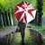 Malta Umbrella with Red White Crossburst Design - Wonder Print Shop