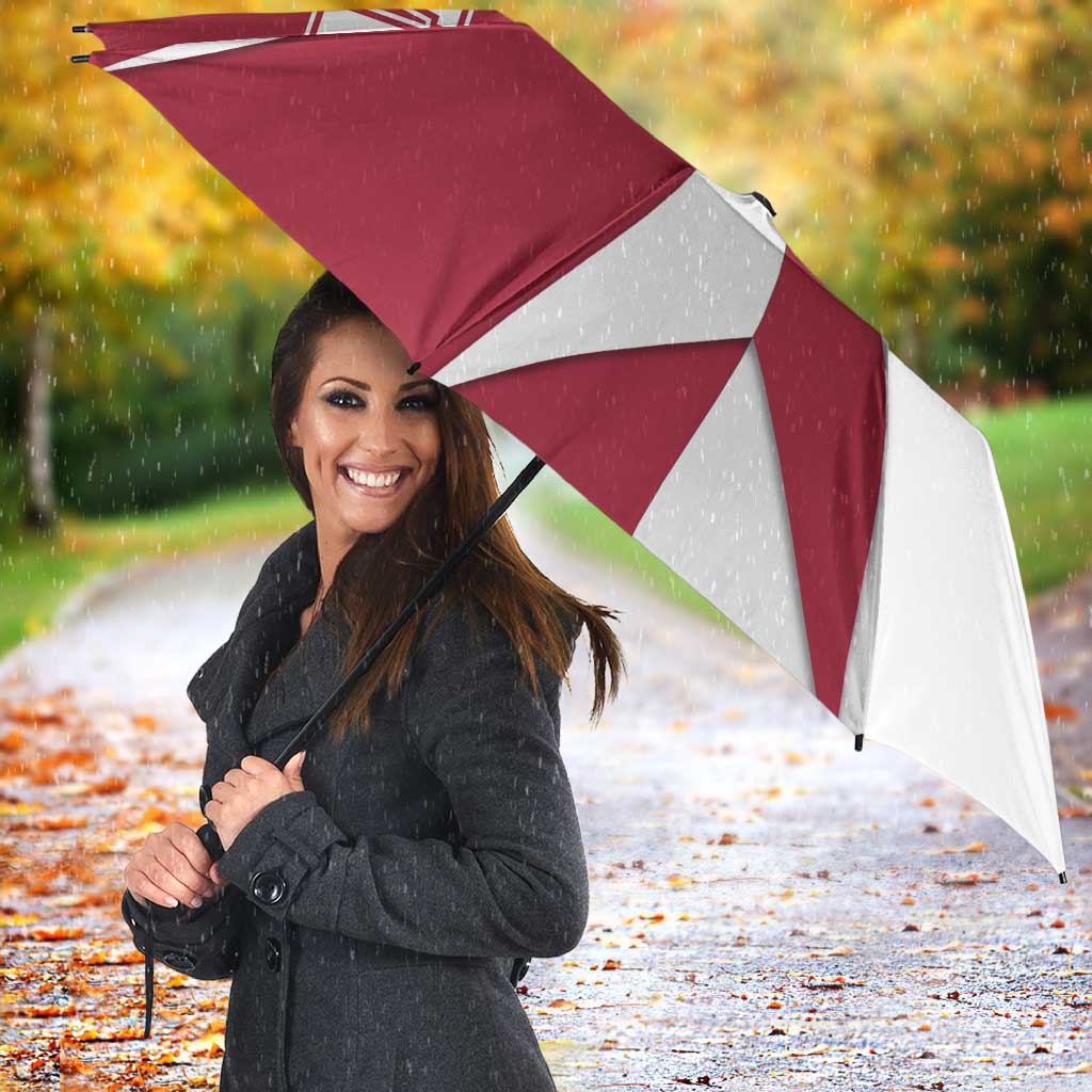Malta Umbrella with Red White Crossburst Design - Wonder Print Shop