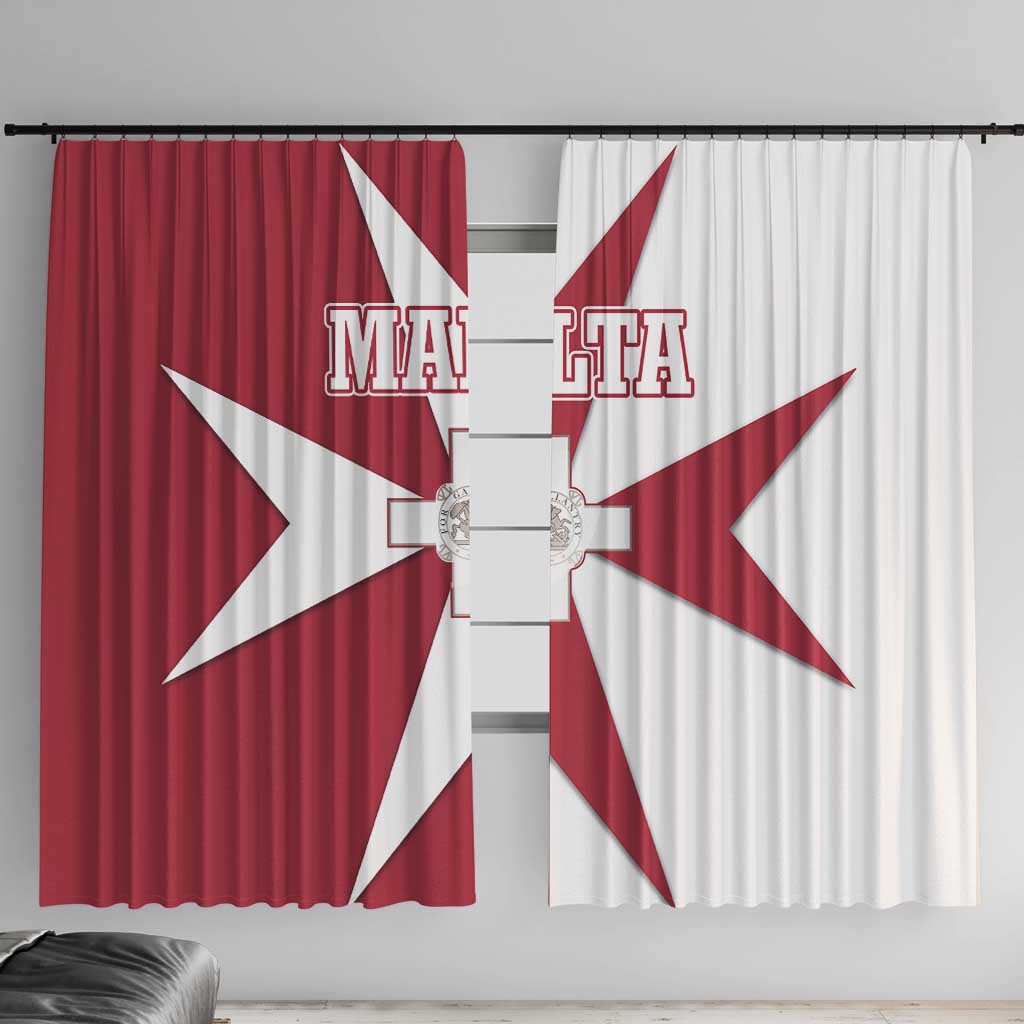 Malta Window Curtain with Red White Crossburst Design - Wonder Print Shop