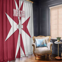 Malta Window Curtain with Red White Crossburst Design - Wonder Print Shop