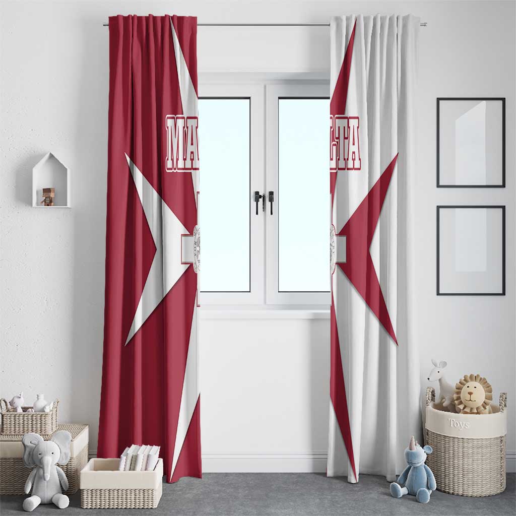 Malta Window Curtain with Red White Crossburst Design - Wonder Print Shop
