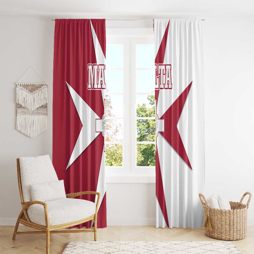 Malta Window Curtain with Red White Crossburst Design - Wonder Print Shop